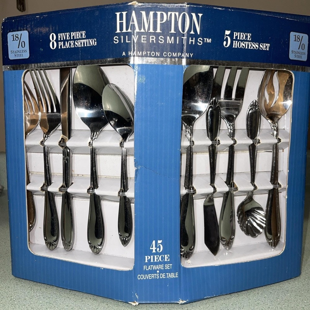 Vintage Hampton Silversmith 45 Piece Flatware 8 Place 18/0 Abigail Stainless